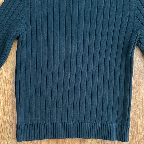 Cezani black cotton ribbed zip up sweater size L - Picture 9 of 12